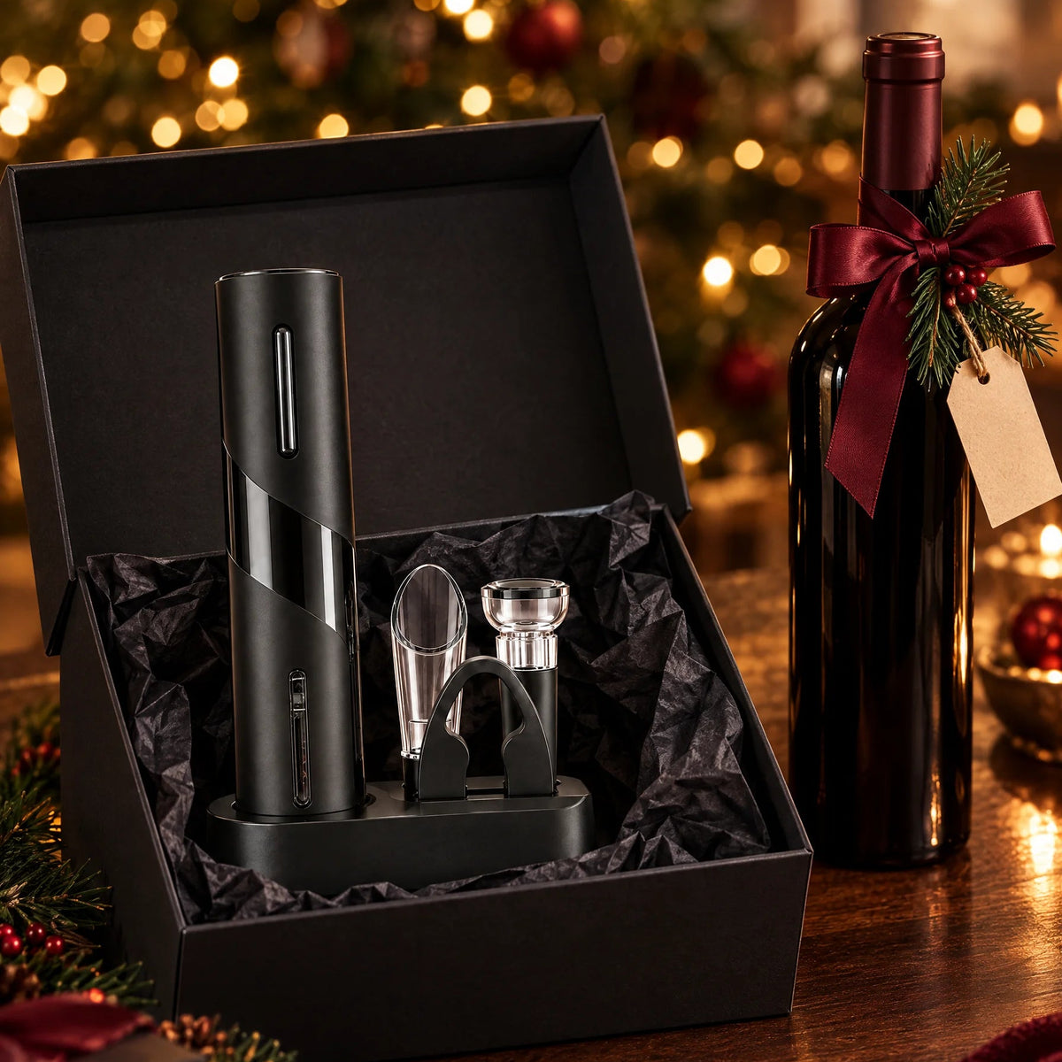 Electric wine opener set as a Christmas gift
